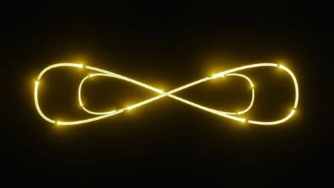 Neon infinity sign. 3D render seamless loop animation. Abstract background with Video stock 271458936