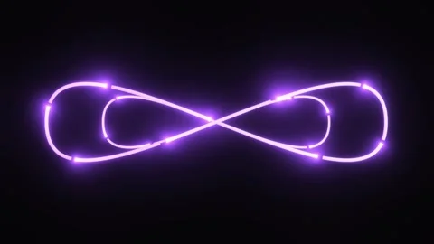 Neon infinity sign. 3D render seamless loop animation. Abstract background with Stock Footage 272291697