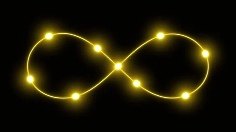 Neon infinity sign on black background. Stock Footage 299954395