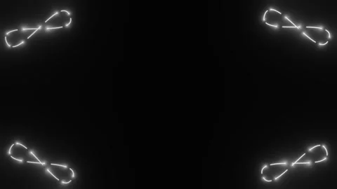 Neon infinity sign with place for text in the middle seamless loop animation Video stock 260920526