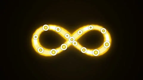Neon infinity symbol glowing on dark background abstract loop design Stock Footage 344516866