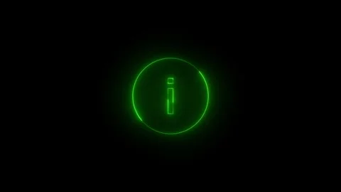 Neon info solid icon glowing black background animation Stock Footage 289525312