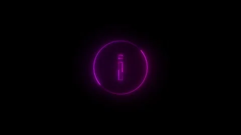 Neon info solid icon glowing black background animation Stock Footage 289525335