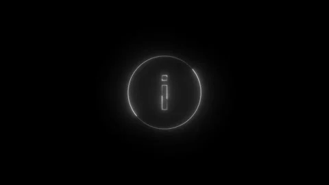 Neon info solid icon glowing black background animation Video stock 289525363