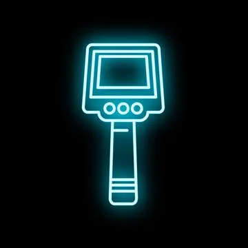 Neon infrared thermal imaging camera device icon Illustrazione stock