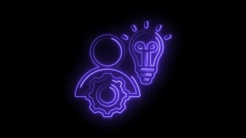 Neon innovation concept animation idea generation business strategy and problem Stock Footage 330778104