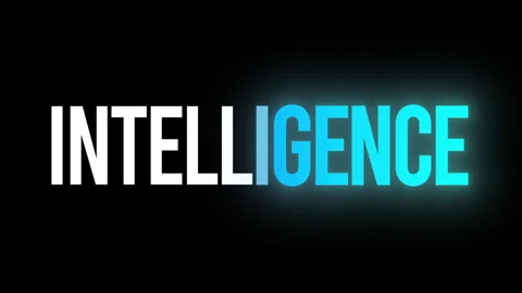 Neon Intelligence text animation pack with 3 variants Stock Footage 337271791