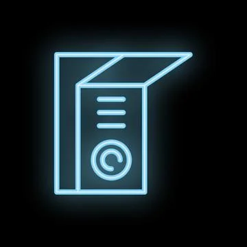 Neon intercom system on the wall icon illustration Stock Illustration