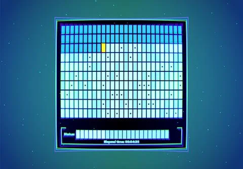 Neon interface background with service software display. Abstract technology Illustrazione stock