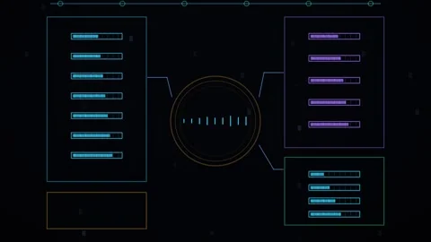 Neon Interface Equalizer Visualization Seamless Loop Stock Footage 340608477