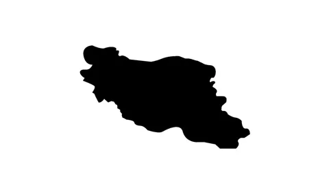 Neon Iran map, Iran state map icon 4k animation. Outline map of Iran. Stock Footage 322087534