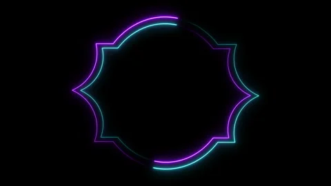 Neon Islamic Frame Stock Footage 260548966