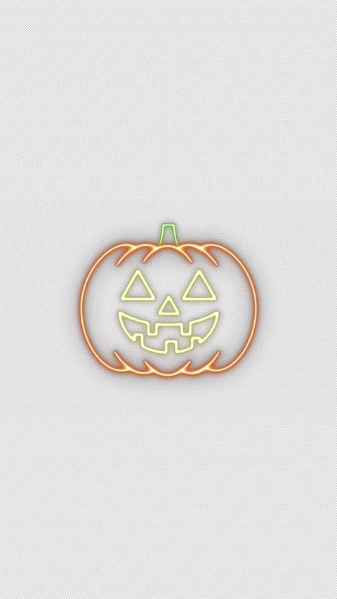 Neon Jack O Lantern Pumpkin Flickering Loop Animation for Halloween Stock Footage 341841572