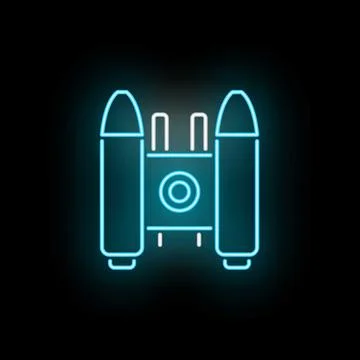 Neon jetpack icon representing future personal transportation Stock Illustration