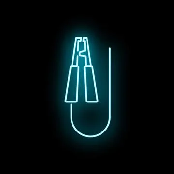 Neon jump starter cable clip for car charging Stock Illustration
