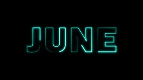 Neon JUNE Text Animation for Summer Events, Promotions, and Seasonal Videos Stock Footage 317803344