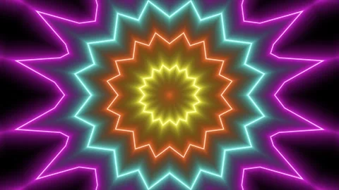 Neon kaleidoscope animation Video stock 280567561