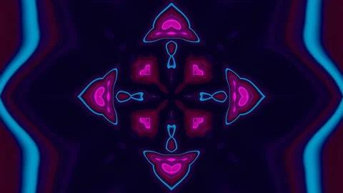 Neon kaleidoscope of looping patterns Stock Footage 272213498