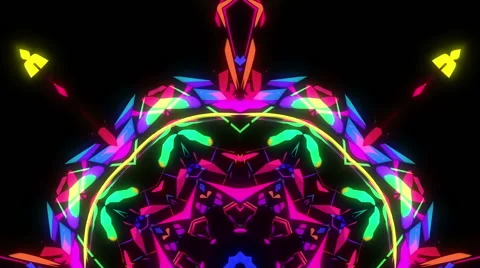Neon kaleidoscope stage visual Stock-Footage 64865355