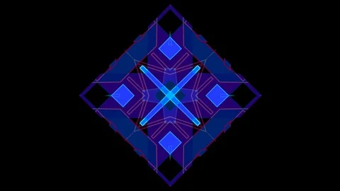 Neon Kaleidoscope technological motion graphics Stock Footage 107649136