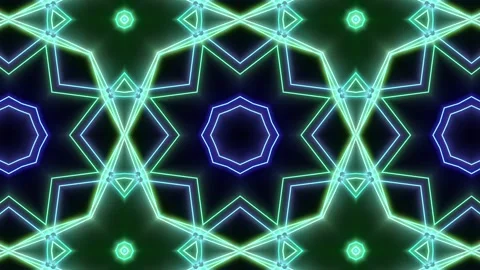 Neon kaleidoscopic background for disco Stock Footage 113687403