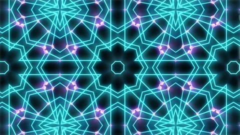 Neon kaleidoscopic background for disco Stock Footage 113687415