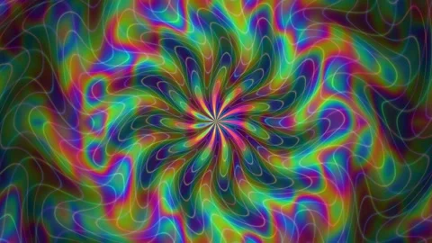 Neon Kaleidoscopic Flower Pattern Seamless Loop Stock Footage 340590631