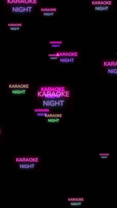 Neon Karaoke Night Text Background with Colorful Glow Stock Footage 344603607