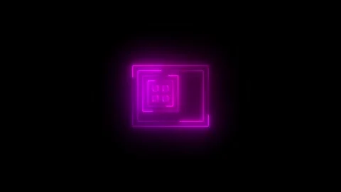 Neon keyboard left dock icon glowing black background animation Vidéo 289528292