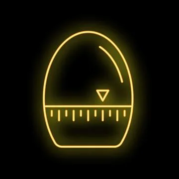 Neon kitchen timer counting down on black background Stock Illustration