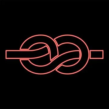 Neon knot red color vector illustration image flat style Stock Illustration
