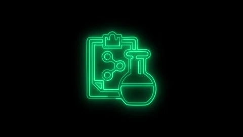 Neon laboratory report animation effect. 動画素材 332089818