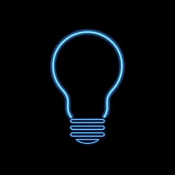 Neon lamp on a black background. Vector illustration . Stock Illustration