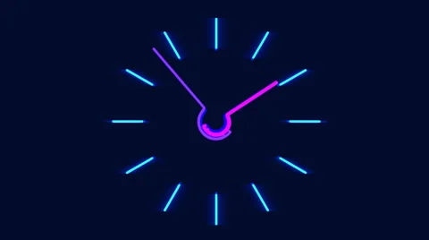 Neon lamp clock, 60 seconds duration Stock Footage 54228309