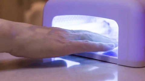 Neon Lamp for manicure Stock Footage 72211386