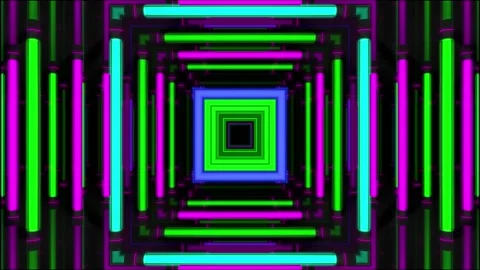NEON Lamps SQUARE Stock Footage 201151848