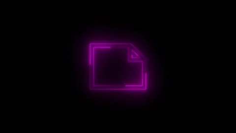 Neon landscape orientation icon glowing black background animation Vidéo 289533853