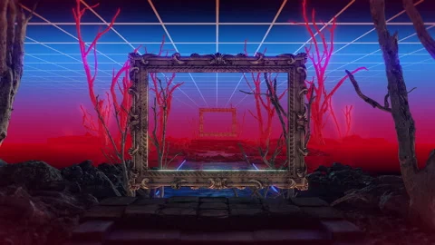 Neon Landscape VJ Loop 04 Stock Footage 293917801