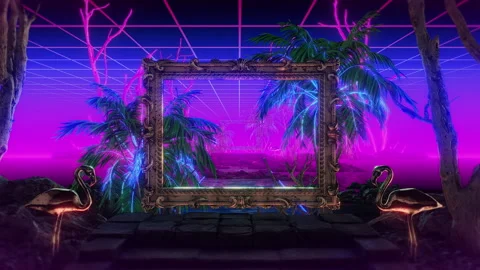 Neon Landscape VJ Loop 05 Stock Footage 293917807