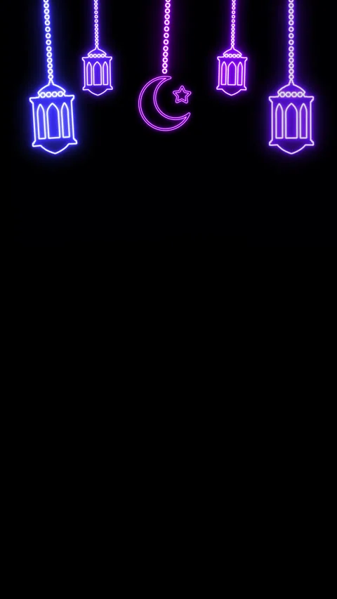 NEON LANTERNS MOON VERTICAL copy Stock-Footage 266927885