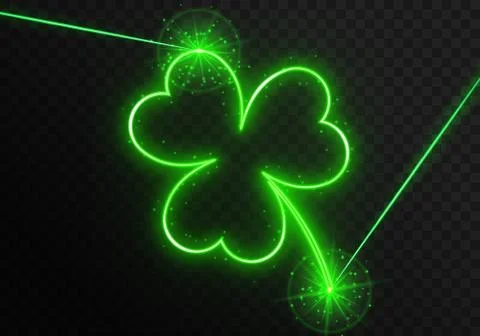Neon laser with clover Stock-Illustration