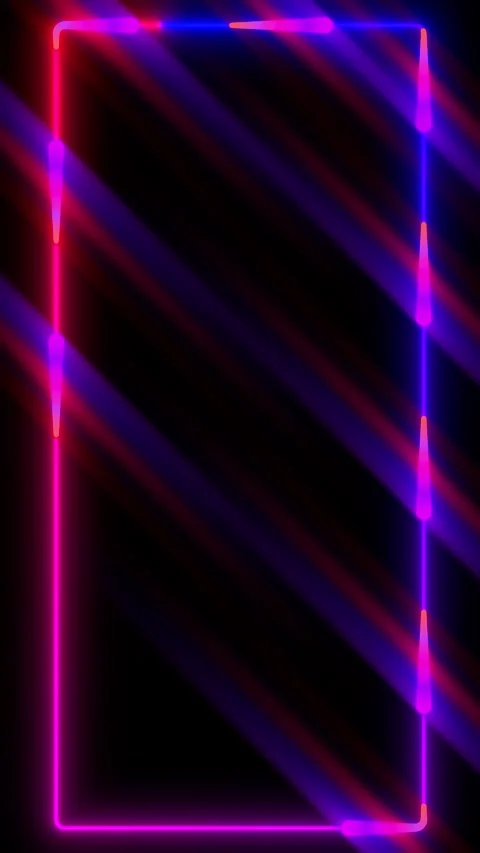 Neon Laser Frame with Diagonal Light Beams on Black Stock Footage 313376284