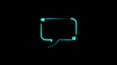 Neon Laser Frame Speech Bubble animation isolated on black background Видео 321412517