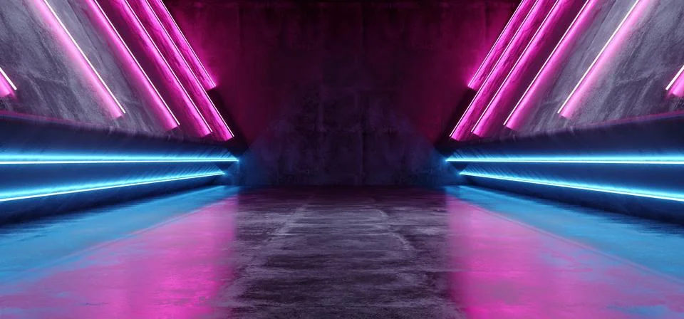 Neon Laser Glowing Cyber Sci Fi Futuristic Modern Retro Hi Tech Dance Club Pu Stock Illustration