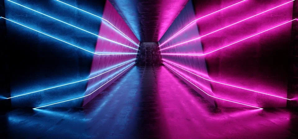 Neon Laser Glowing Cyber Sci Fi Futuristic Modern Retro Hi Tech Dance Club Pu Stock Illustration