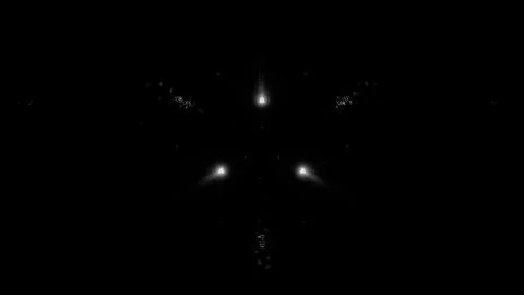 Neon laser lights in a triangular shape with a black background Stock Illustration