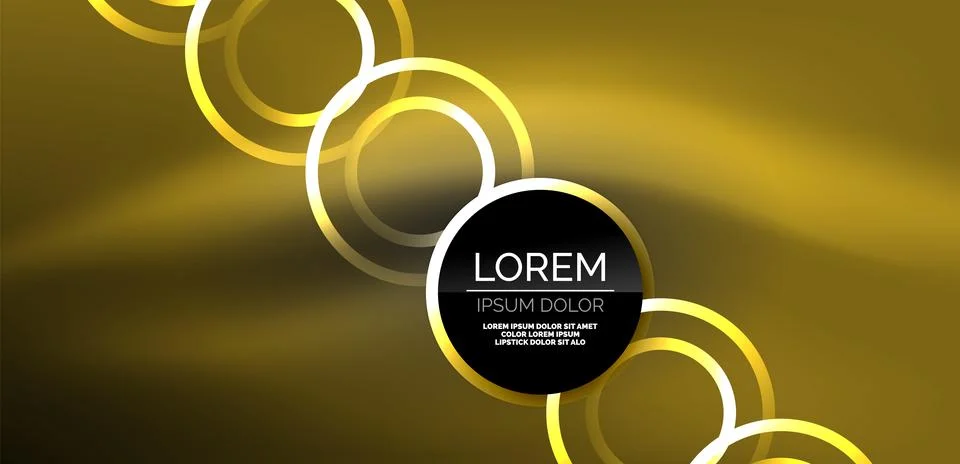 Neon laser lines, circles waves abstract background. Neon light or laser show Stock Illustration
