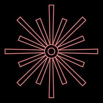 Neon laser optic beam flash sparks linear ray lighting red color vector ill.. Stock Illustration