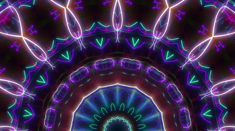 Neon lasers kaleidoscope visual Stock Footage 64864946