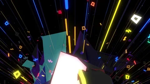 Neon Lasers Polygonal Shapes Stock Footage 84229852